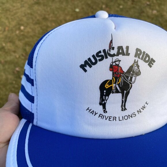Vintage Hat Cap Snapback Blue RCMP Musical Ride 3 Stripe Trucker Mesh Item #2 - Picture 4 of 5